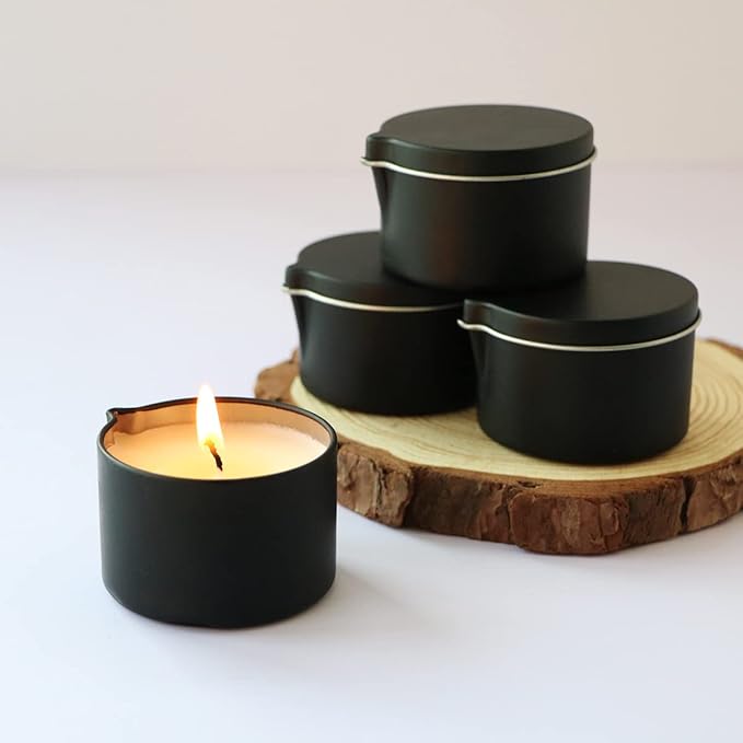 Organic Hot Oil Massage Candle for Couples, Home Scented Body Relaxing SPA Candles Luxury Gift Set Pack 4-9.4OZ(2.35OZ*4)-Tahiti,Blueberry Cake,Coffee Vodka,Caramel Whisky