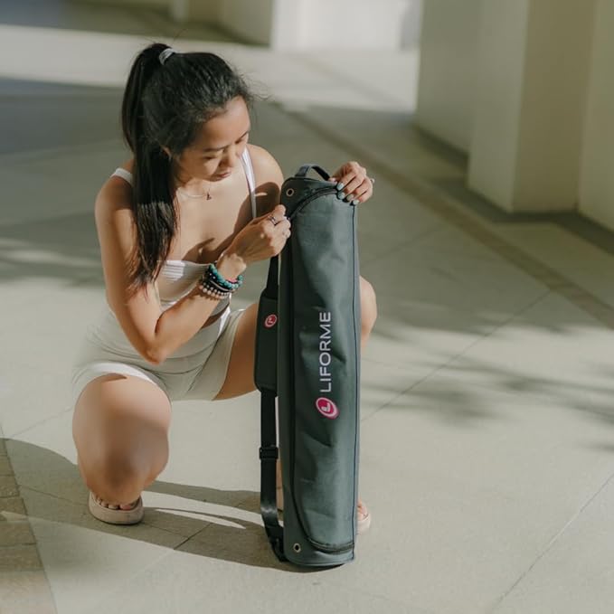 Liforme Special Yoga Mat – Free Yoga Bag Included - Patented Alignment System, Warrior-like Grip, Non-slip, Eco-friendly, Sweat-Resistant, Long, Wide, 4.2mm thick mat for comfort