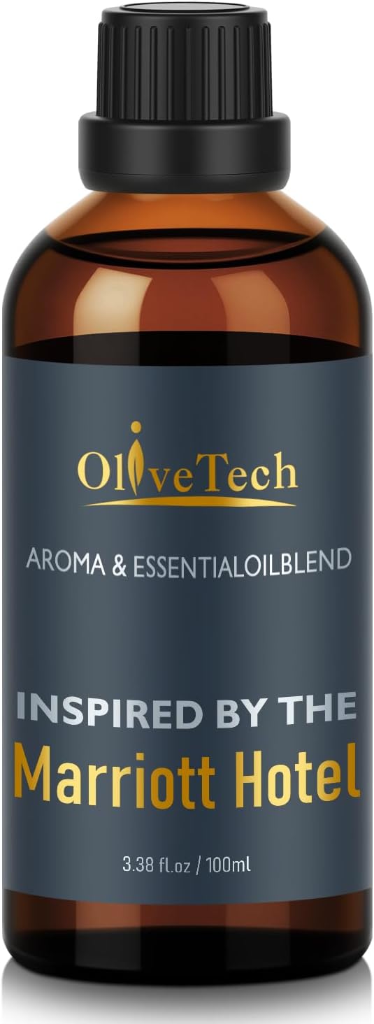 Hotel Diffuser Oil Inspired by Marriott Hotel Scent, OliveTech Aromatherapy Fragrance Oil for Cold Air & Ultrasonic Diffusers, 100ml / 3.38 ft oz Glass Bottle