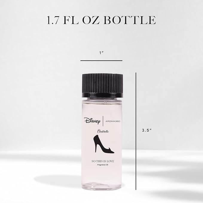 Aroma360 x Disney | So This is Love Oil Blend | Disney Princess Cinderella Luxury Essential Diffuser Oil | Aromatherapy Scent Diffuser Oil | Pear, Jasmine and Patchouli 1.7 fl oz, 50 mL