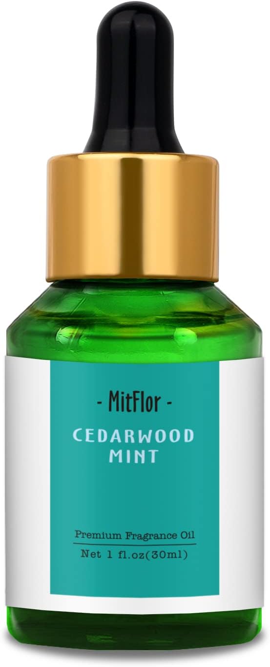 Cedarwood Mint Fragrance Oil, MitFlor Single Scented Oil, Premium Grade Fragrance Oil for Candle Making, Soap Making Scents, Large Size Aromatherapy Oil, Forest Scents for Home Fragrance, 30ml