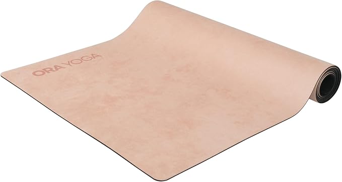 ORA YOGA Non-Toxic Premium Suede Large Workout Mat - 3mm Thick With Strap - Eco-Friendly Exercise Mat for Women & Men - Non-Slip for Pilates, Gym, Home Workout