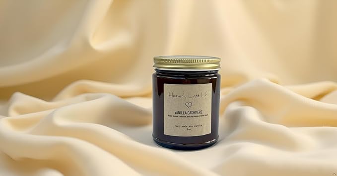 Heavenly Light LLC 100% Non-Toxic 9 oz Scented Soy Wax Candles (Vanilla Cashmere)