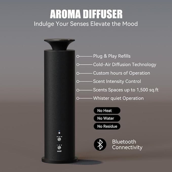 Waterless Diffuser Machine Scent Air Machine Covers 1800 Sq Ft for Home Diffusers Essential Oil Diffusers Studio Scent Diffuser Large Room Fragrance App Remote Control Capacity 3.5 Oz Rogue red