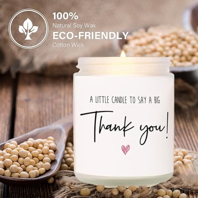 LOVERY Thank You Gifts for Women, Men, Mom, Dad, Coworkers, Nurse, Clients - Hostess Gifts for Women - Teacher, Boss, Employee, Friends, Farewell, Birthday, Appreciation Gifts, 10oz Soy Wax Candle