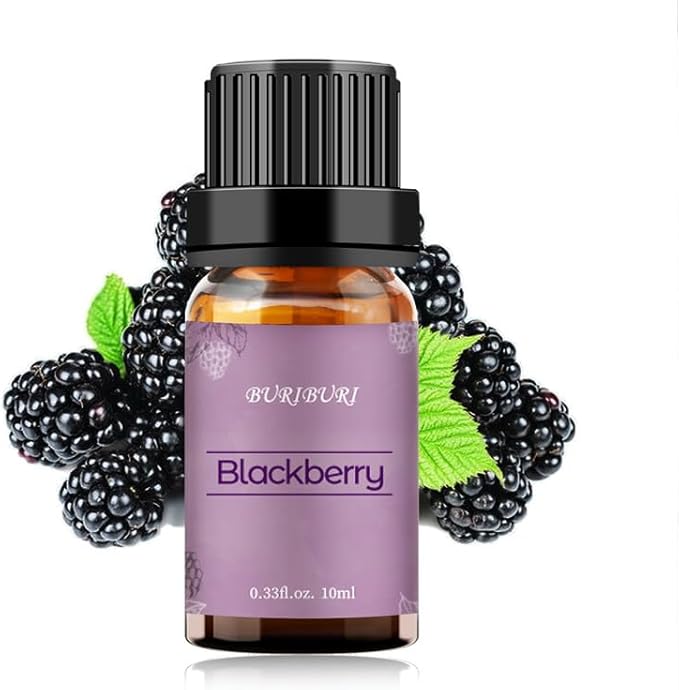 BURIBURI BlackBerry Essential Oil 10ml Premium Grade Scented Oil BlackBerry Fragrance Oil for Diffusers, Massage, Candle Making Soap Making