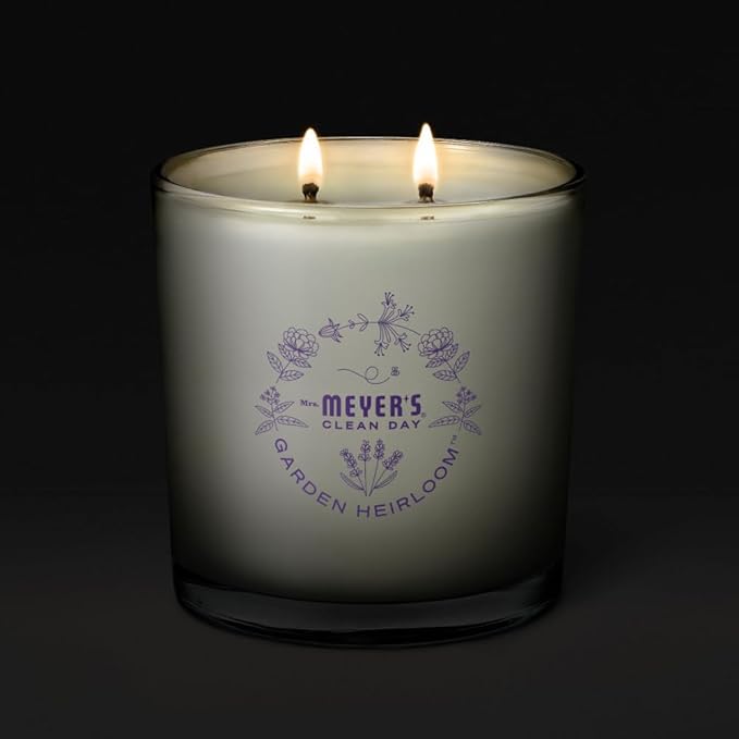 MRS. MEYER'S Clean Day Garden Heirloom Scented Soy Candle, Large, Moonflower Scent, 14 Ounce Candle