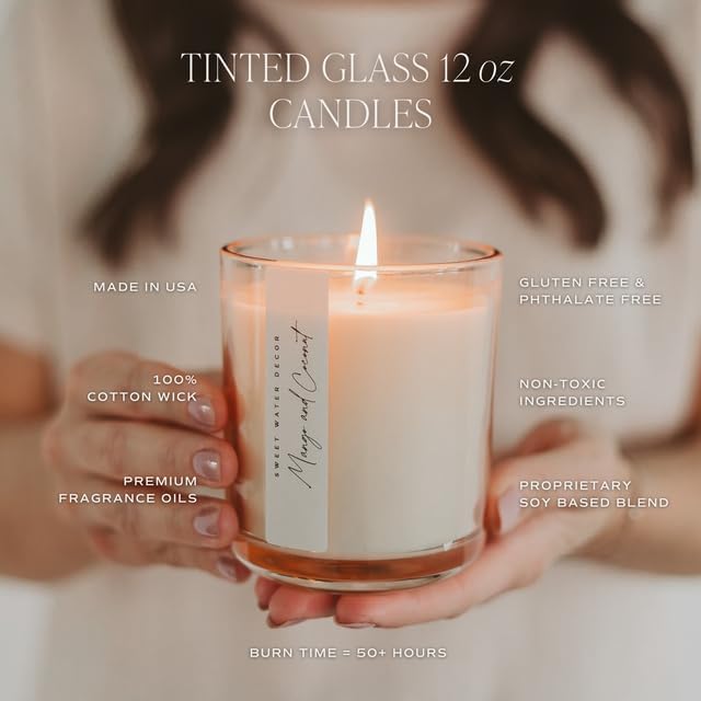 Sweet Water Decor Hello Fall Candle, 12oz Sandstone Glass Jar, Autumn Scented Notes of Cider, Cinnamon Cloves, & Nutmeg, 50+ Hour Burn Time, Non-Toxic Soy Wax Blend, Poured in The USA, Cotton Wick