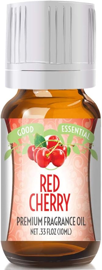 Good Essential – Professional Red Cherry Fragrance Oil 10ml for Diffuser, Candles, Soaps, Lotions, Perfume 0.33 fl oz