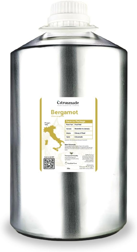 Bergamot Essential Oil - Direct from Citrusmade in Sicily- Pure Essential Oil for Diffusers and Aromatherapy | 100% Pure Therapeutic Grade (8oz)