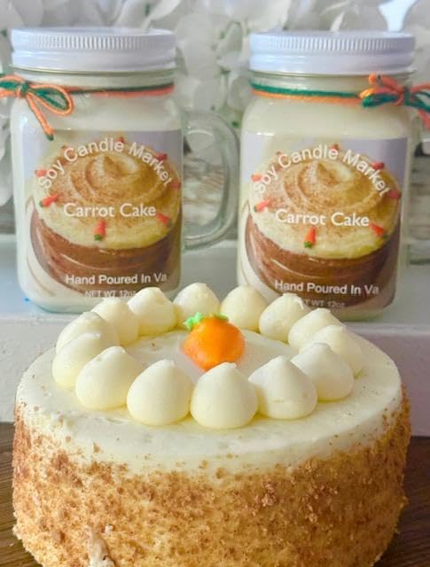 Soy Scented Candles | Handmade & Highly Aromatic Candles Burns Upto 85 Hours in Glass Jar - Perfect for Home Decor, Wedding, Birthday, Dinner (Carrot Cake, 16 oz)