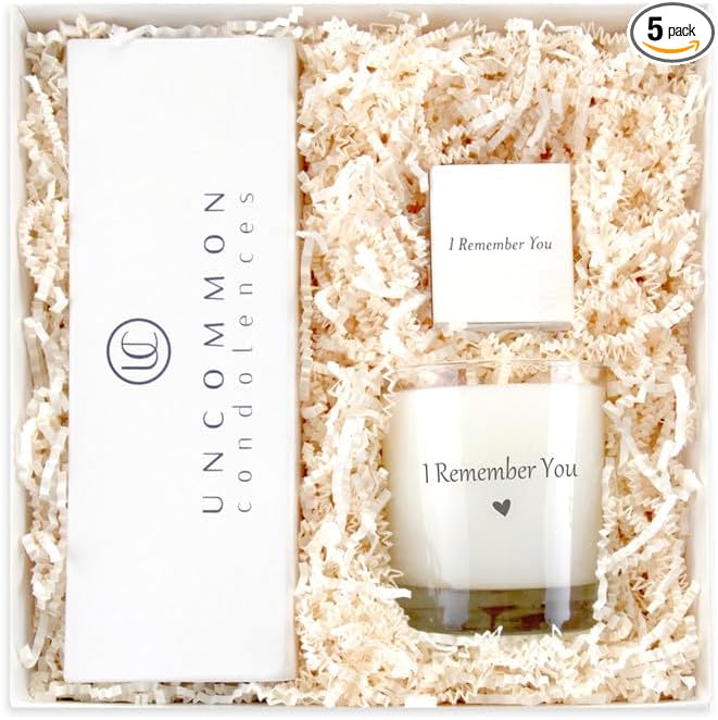 Sympathy Gift Basket for Loss of a Loved One | Hand Poured Scented Candle with Premium Wick Trimmer, Candle Snuffer, & Wick Dipper | Bereavement Candle Gifts with Matchbox