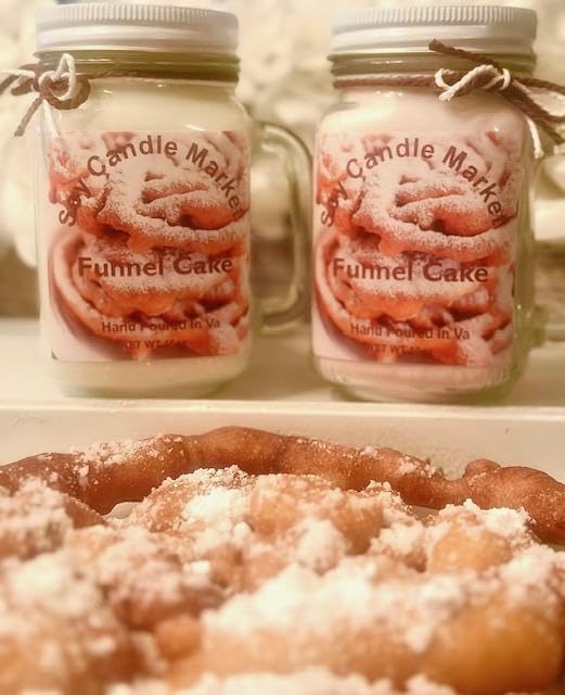Soy Scented Candles | Handmade & Highly Aromatic Candles Burns Upto 85 Hours in Glass Jar - Perfect for Home Decor, Wedding, Birthday, Dinner (Funnel Cake, 16 oz)