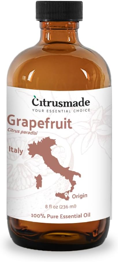 Grapefruit Essential Oil - Direct from Citrusmade in Sicily - Natural Aceite de Pomelo for Skin and Energy - Aromatherapy | 100% Pure Therapeutic Grade (8oz)