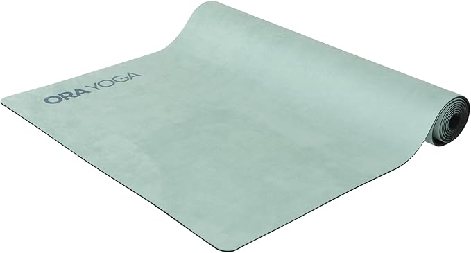 ORA YOGA Non-Toxic Premium Suede Large Workout Mat - 3mm Thick With Strap - Eco-Friendly Exercise Mat for Women & Men - Non-Slip for Pilates, Gym, Home Workout