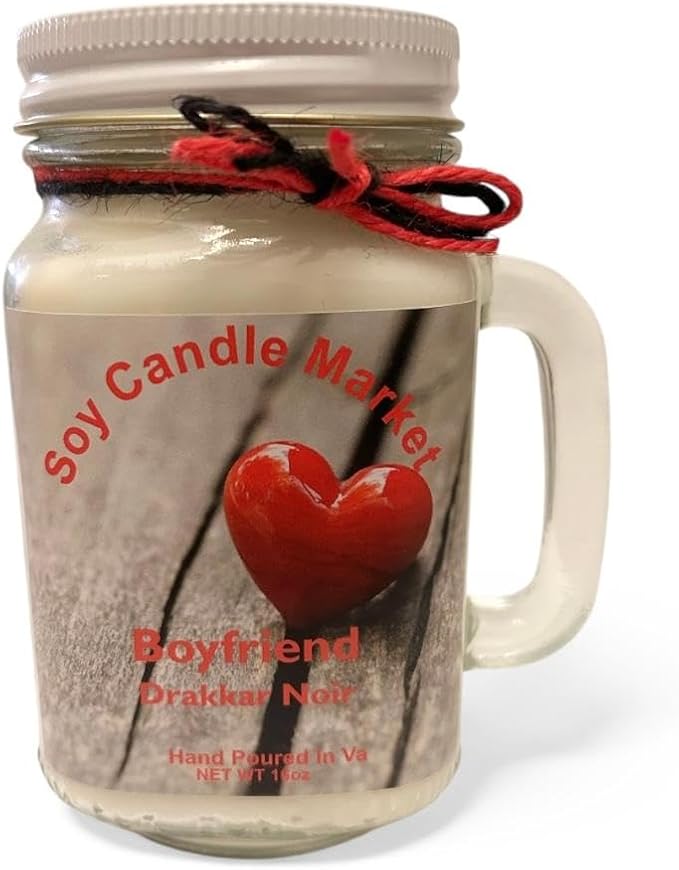 Soy Scented Candles | Handmade & Highly Aromatic Candles Burns Upto 85 Hours in Glass Jar - Perfect for Home Decor, Wedding, Birthday, Dinner (Boyfriend, 16 oz)