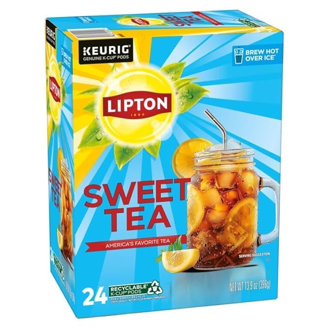 Lipton Iced Tea K-Cups, Southern Sweet Black Tea, 24 K-Cup Pods