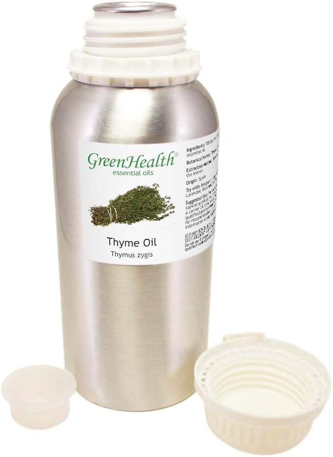 16 fl oz - Thyme Essential Oil - 100% Essential Oil - Aluminum Bottle - GreenHealth