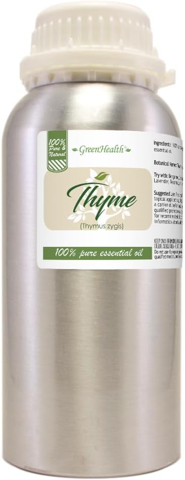 16 fl oz - Thyme Essential Oil - 100% Essential Oil - Aluminum Bottle - GreenHealth