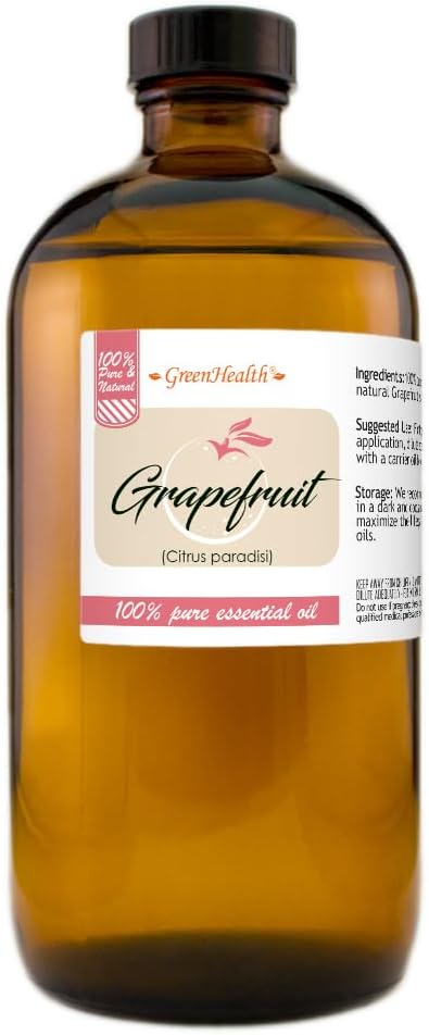 Grapefruit Essential Oil - 16 fl oz (473 ml) Amber Glass Bottle - 100% Pure Essential Oil - GreenHealth