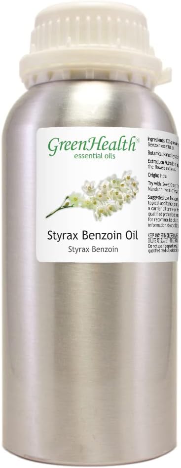 16 fl oz - Styrax Benzoin Oil (100% Pure & Uncut), Aluminum Bottle - GreenHealth