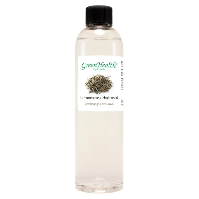 GreenHealth Lemongrass Hydrosol (Floral Water) - 8 fl oz Plastic Jug w/Cap - 100% Pure (NOT Oil)