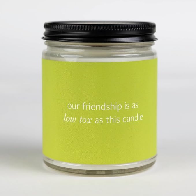 Fontana Candle Co. Celebration Collection, Low Tox Friendship – 9oz Scented Candle with Beeswax, Coconut Oil & Essential Oils – Wood Wick, Clean Burn – Non-Toxic Candles for Home & Room Décor
