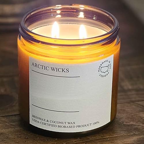 Pumpkin Spice Latte Candle | Arctic Wicks Scented Coconut & Beeswax Candles | 16oz Amber Non-Toxic Fall Decor Candles Gifts Pumpkin Spice for Autumn | USDA Certified Biobased
