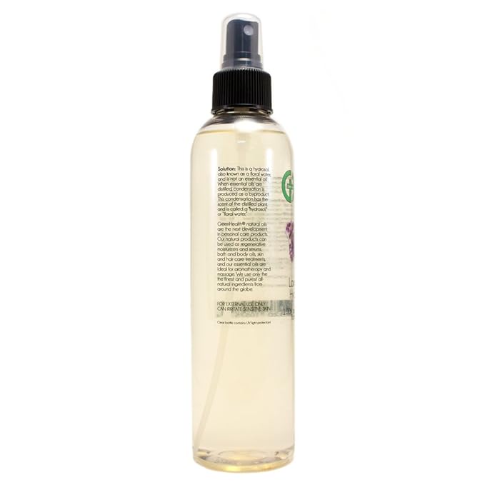 GreenHealth Lavender Hydrosol (Floral Water) - 8 fl oz Plastic Jug w/Cap - 100% Pure (NOT Oil)
