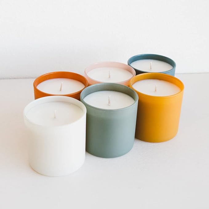 Calyan Wax Co. Dignity Series Scented Candle Gift Set - 6 Scented Candles - 35 Hour Burn - Luxury Non Toxic Soy Wax Candles - Long Lasting Colorful Ceramic Jar Candle for Home - 5.3oz