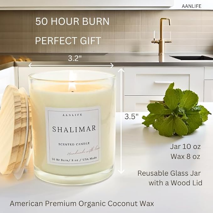 Scented Candle J'Adore - Our Perfume Inspired Version, Elegant Womens Fragrances, Gifts for Women, Home Luxury Scents, Organic Coconut Wax Candles, Clean 50 Hr Burn, USA
