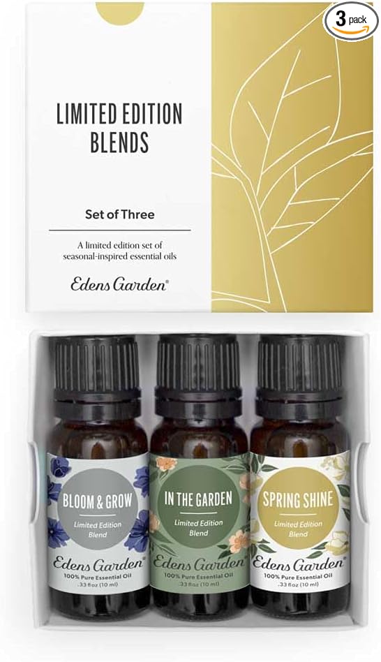 Edens Garden Spring Essential Oils 3 Set – 100% Therapeutic Grade, Fragrance Oil-Free & Undiluted Aromatherapy Blends for Relaxation, Diffusers & Home – Natural Gift for Wellness, 10 ml/ 3 Pack