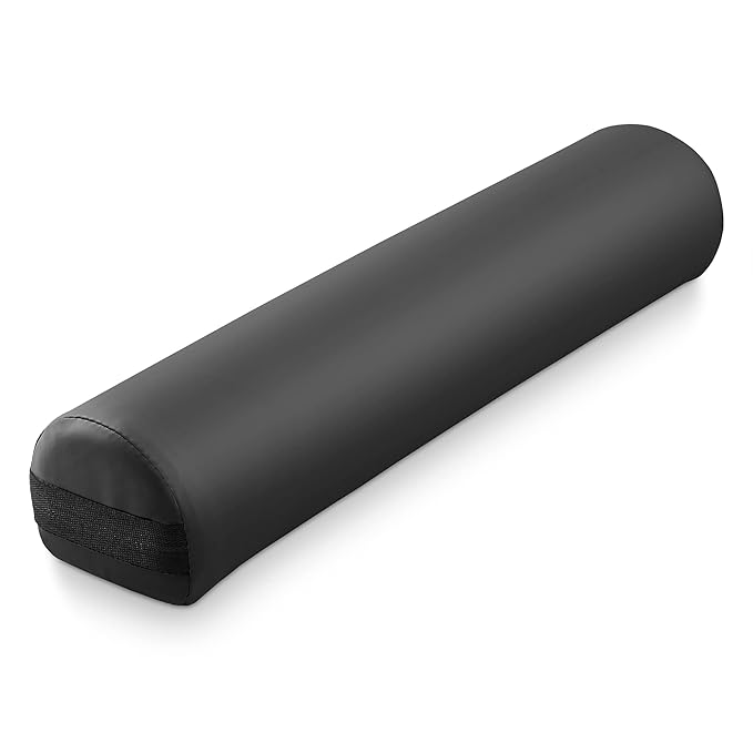 Saloniture 3/4 Round Massage Table Bolster Pillow Pad - 26 x 6 x 4-1/2 Inch - Black