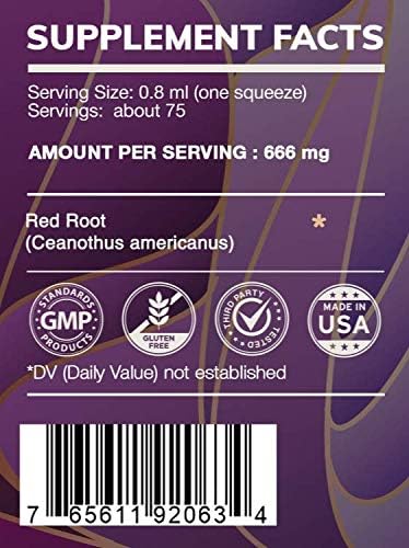 HerbEra Earth's Love - Red Root Alcohol-Free Herbal Extract Tincture, Super-Concentrated Wildcrafted Red Root (Ceanothus Americanus) Dried Root (2 Fl Oz)