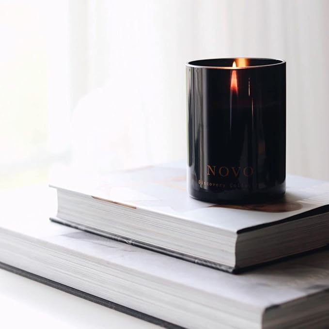 Vancouver Candle Co. Novo Discovery Candle – Non-Toxic Soy Wax Aromatherapy Candle – Handmade with Natural Essential Oil – Strong Scented, Long Lasting 10 Ounce Jar Candle with Gift Box