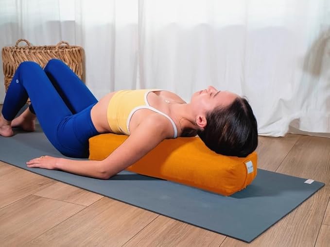 Sol Living Yoga Bolster Pillow Rectangular Meditation Cushion Cotton Meditation Accessories for Restorative Yoga Meditation Pillow Yoga Pillow Firm Body Pillow Bolster Pillow for Legs Removable Cover