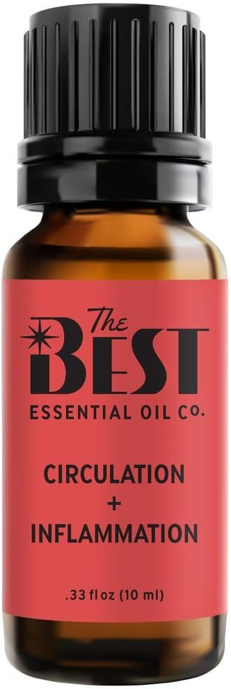 The Best Circulation + Inflammation Essential Oil Blend- Premium Grade- 100% Pure & Natural for Aromatherapy, Diffuser, Spa, Massage, Air Freshener- 10 ml (.33 fl oz)