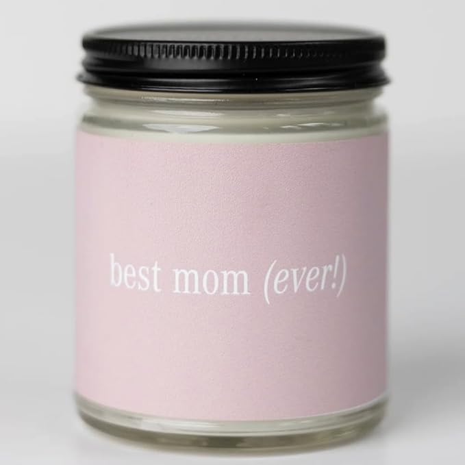 Fontana Candle Co. Celebration Collection, Best Mom Ever – 9oz Scented Candle with Beeswax, Coconut Oil & Essential Oils – Wood Wick, Clean Burn – Non-Toxic Candles for Home & Room Décor