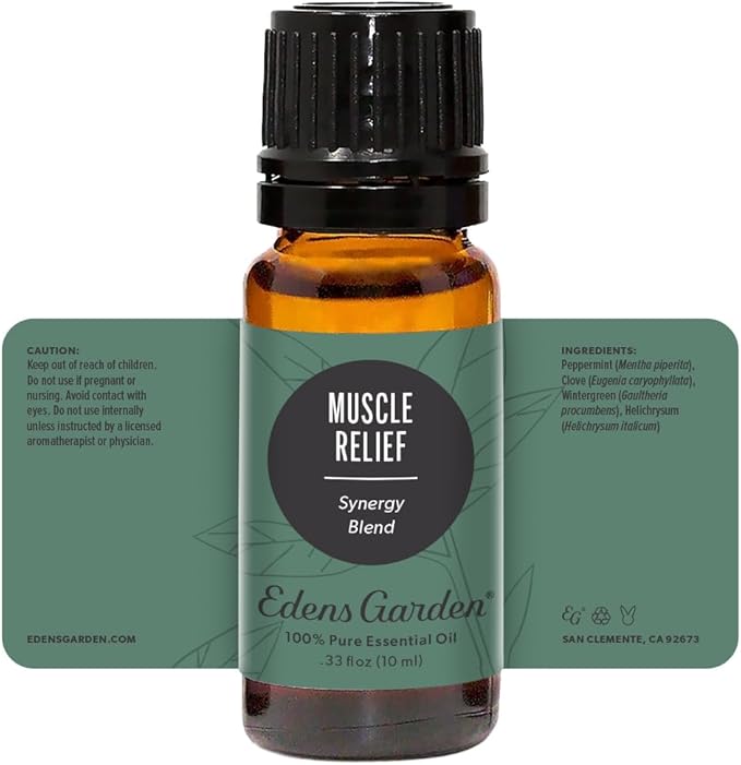 Edens Garden Muscle Relief Essential Oil Blend- 100% Pure Premium Grade, Undiluted, Natural, Therapeutic, Aromatherapy, The Best for Diffusing, Skin, Face, Humidfiers 10 ml (.33 fl oz)