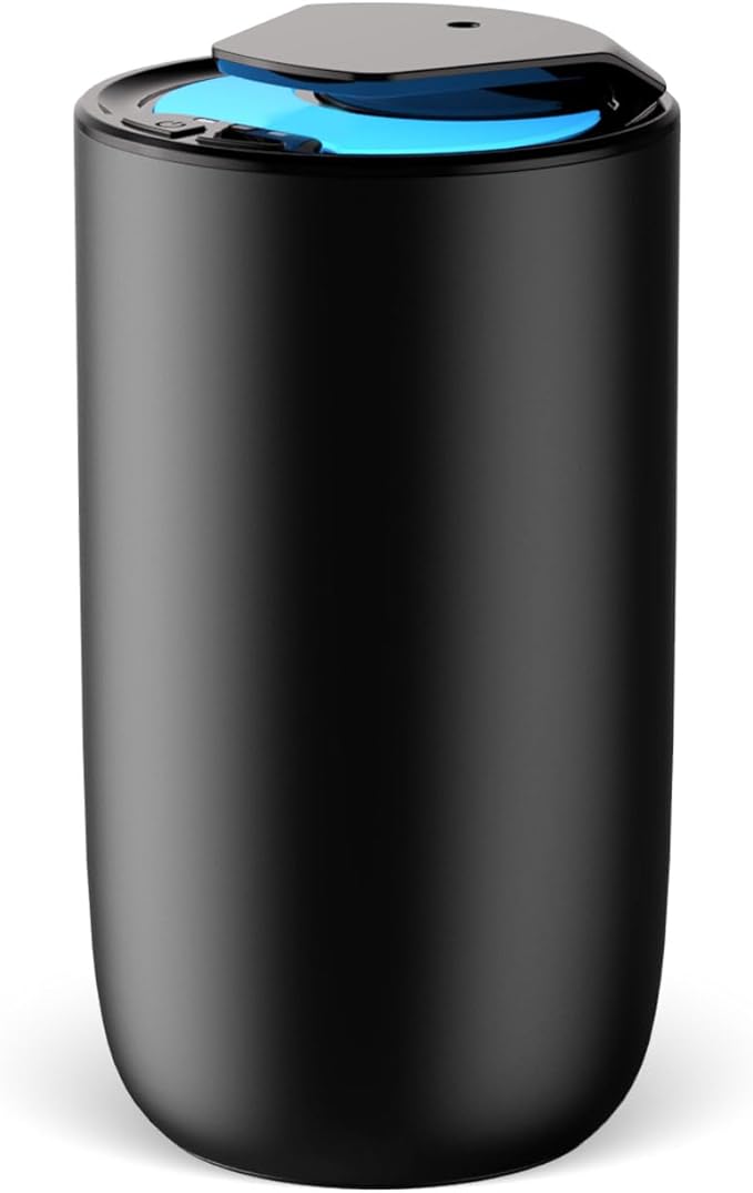 Waterless Diffuser for Essential Oil, Rechargeable Mini Fragrance Scent Air Machine, 3-Color Ambient Night Light, Aluminum, 0.51 Oz/15mL, 3 Countdown Timers & 3 Mist Levels for Home, Car, Titanium