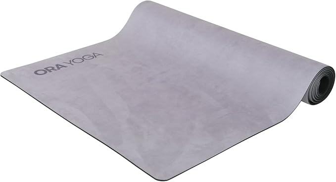 ORA YOGA Non-Toxic Premium Suede Large Workout Mat - 3mm Thick With Strap - Eco-Friendly Exercise Mat for Women & Men - Non-Slip for Pilates, Gym, Home Workout