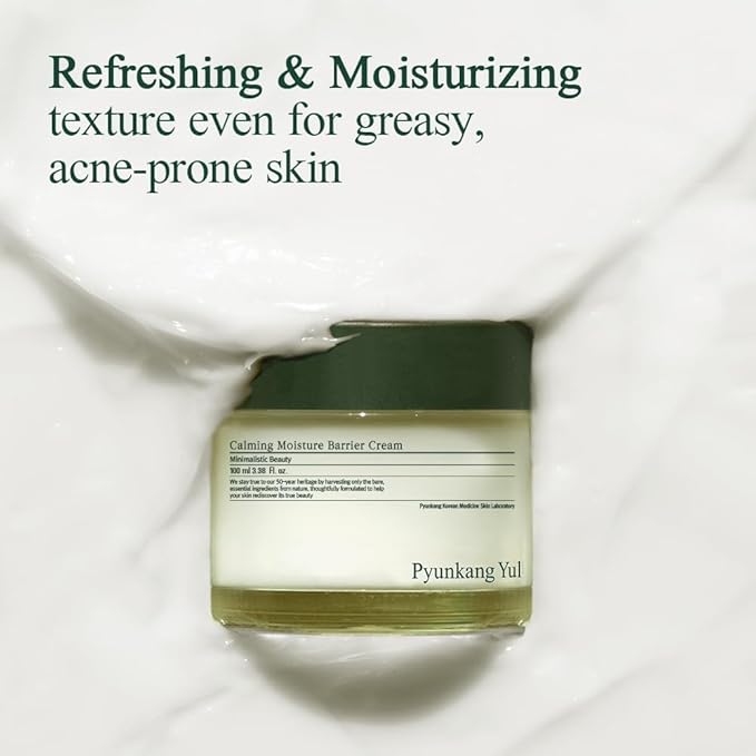 Pyunkang Yul PKY Calming Moisture Barrier Cream Instantly Soothes Sensitive Skin, Hyaluronic Acid & Ceramide for Hydration, Vegan, Korean Skincare (3.38 Fl. Oz, 100ml)