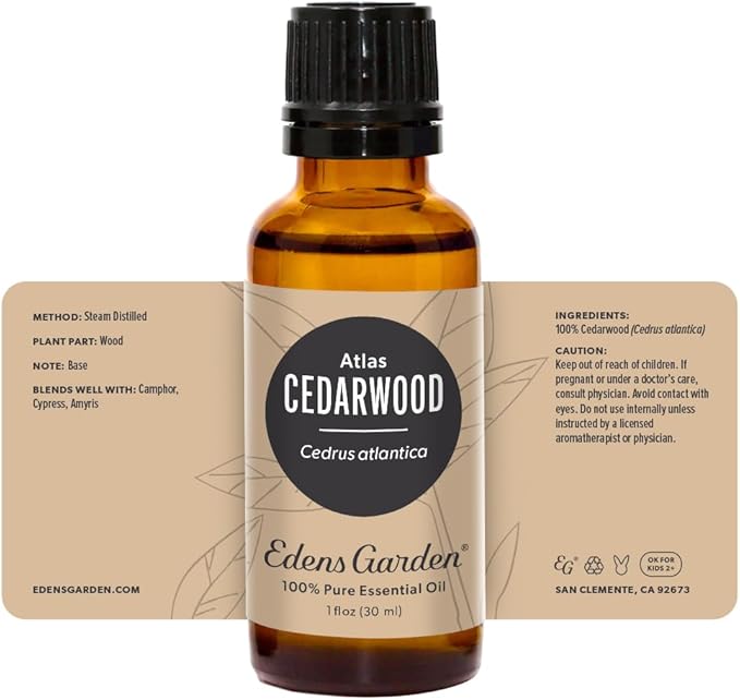 Edens Garden Cedarwood- Atlas Essential Oil- 100% Pure Premium Grade, Undiluted, Natural, Therapeutic, Aromatherapy, The Best for Diffuser, Candle, Laundry, Hair 30 ml (1 fl oz)