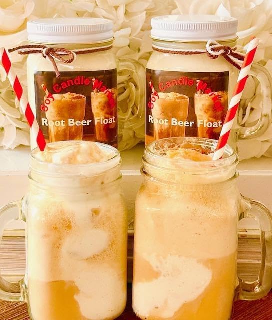 Soy Scented Candles | Handmade & Highly Aromatic Candles Burns Upto 85 Hours in Glass Jar - Perfect for Home Decor, Wedding, Birthday, Dinner (Root Beer Float, 16 oz)
