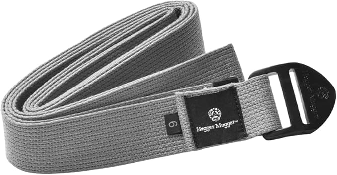Hugger Mugger Cinch Cotton Yoga Strap - Super Strong Cotton, Quiet Cinch-Style Buckle, Long Length Great for Taller People