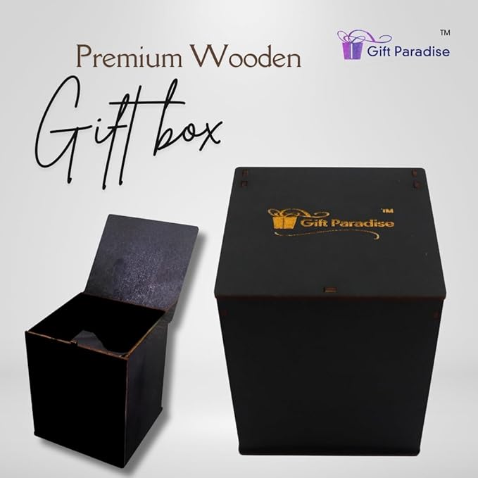 Spice Bazar Gift Paradise 7 oz Soy Wax Candle with Wood Wick and Premium Wooden Gift Box – Handcrafted Vegan Candle, Non-Toxic, Exotic Spiced Aroma with Cinnamon, Clove & Cardamom for Home & Gifting