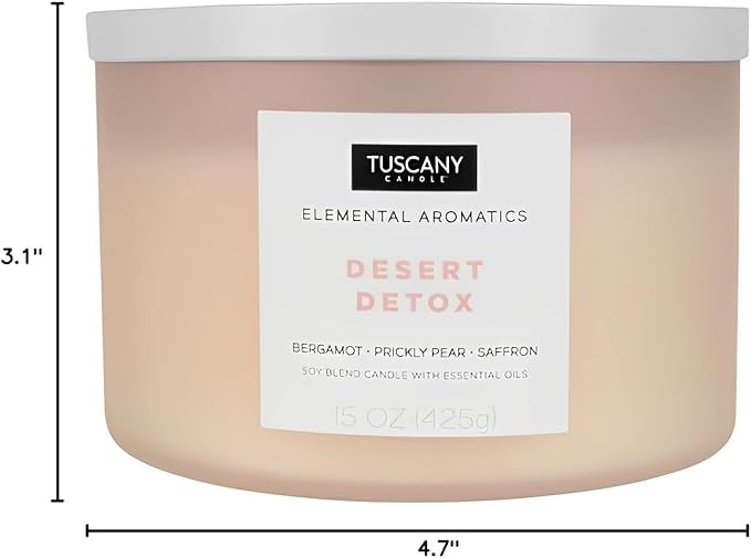 Tuscany Candle Desert Detox: Bergamot Scented Aromatherapy Candle, 15 oz