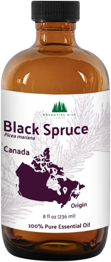 Black Spruce Essential Oil from Canada - Pure Essential Oils for Diffuser, Humidifier, or Aromatherapy- Fresh & Forest-Like | Pure Therapeutic Grade (8oz)