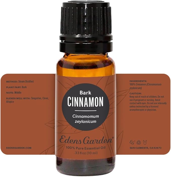 Edens Garden Cinnamon- Bark Essential Oil- 100% Pure Premium Grade, Undiluted, Natural, Therapeutic, Aromatherapy, The Best for Diffuser, Candle, Laundry, Humidifiers 10 ml (.33 fl oz)