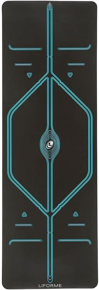 Liforme XL Yoga Mat – Free Yoga Bag Included - Patented Alignment System, Warrior-like Grip, Non-slip, Eco-friendly, sweat-resistant, long, wide, 4.2mm thick mat for comfort